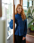NEO NOIR BLOUSE MELODY DENIM SHIRT DARK BLUE
