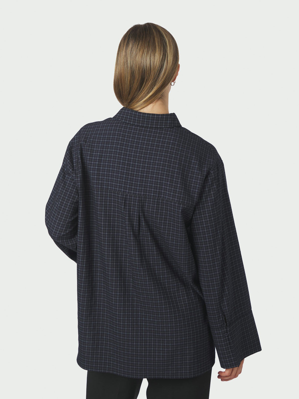 NEO NOIR BLOUSE DITA CHECK SHIRT DARK BLUE
