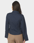 NEO NOIR BLOUSE FENLI SLIM STRIPE SHIRT NAVY