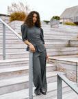 NEO NOIR PANTS ESSIALL DOBBY SUIT GREY MELANGE