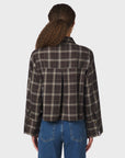 NEO NOIR BLOUSE JAYLIN FLANNEL CHECK SHIRT DARK BROWN