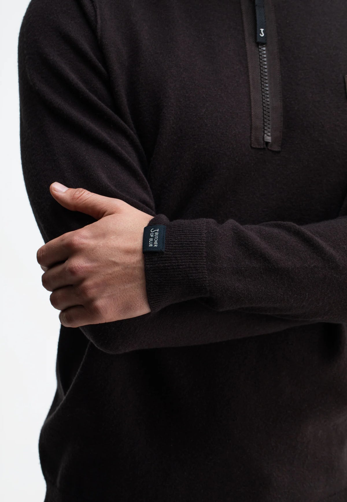 BUTCHER OF BLUE PULLOVER CLIFDEN HALFZIP TOPAZ BROWN