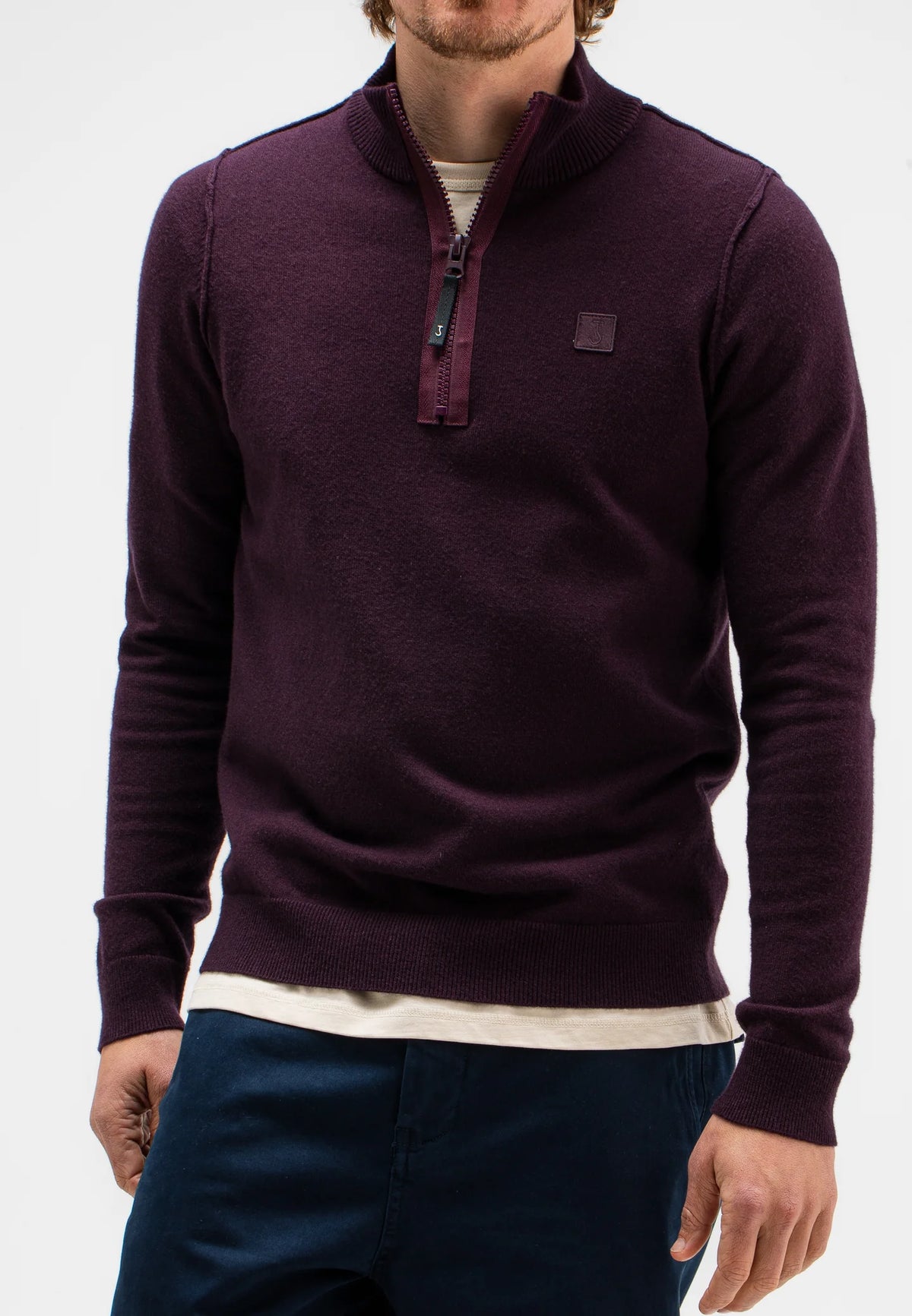 BUTCHER OF BLUE PULLOVER CLIFDEN HALFZIP PASCHA PURPLE