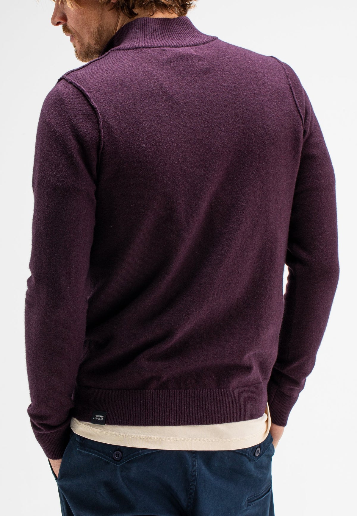 BUTCHER OF BLUE PULLOVER CLIFDEN HALFZIP PASCHA PURPLE