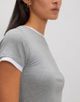 EDITED T-SHIRT DIMA LIGHTGREY/WHITE