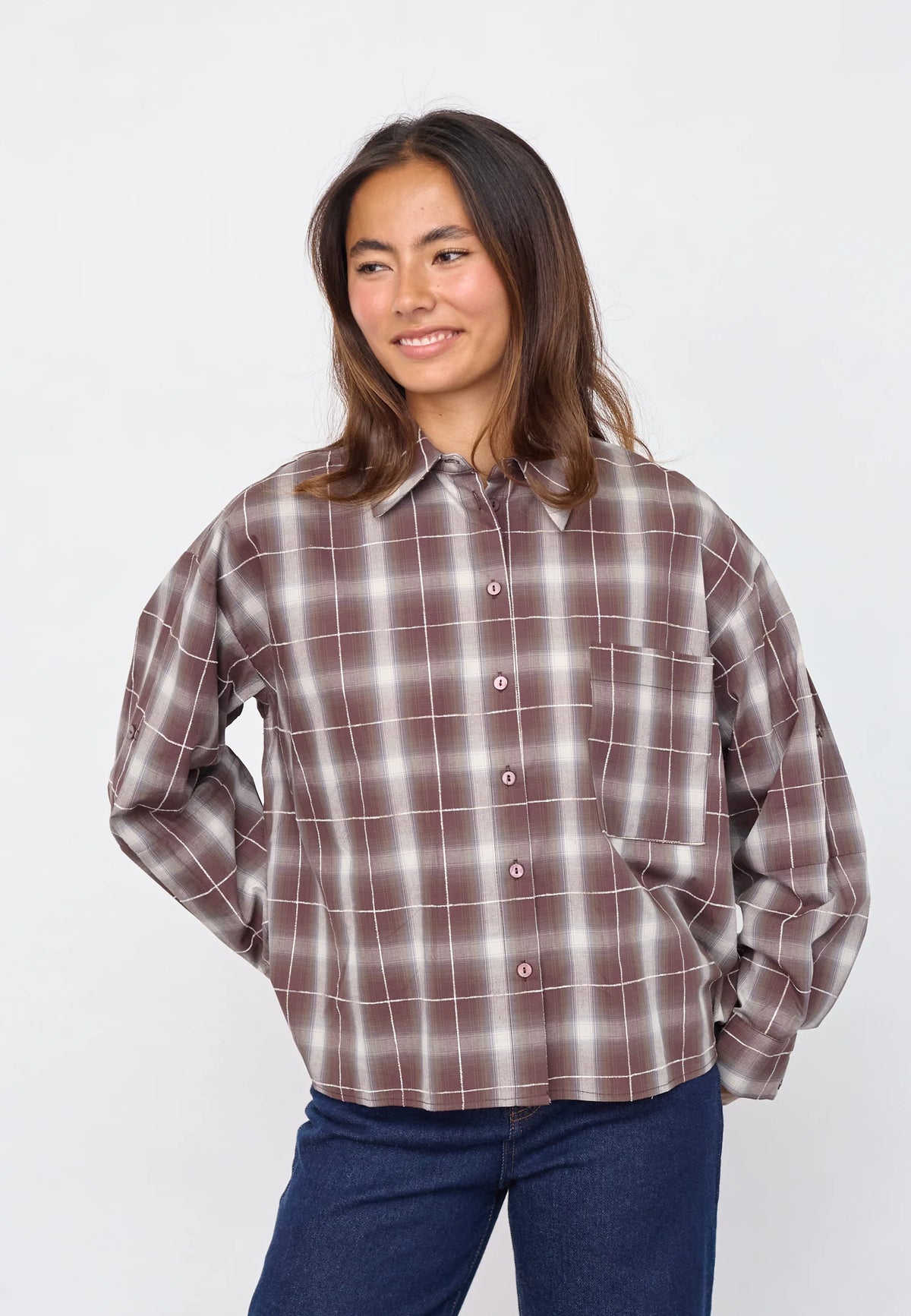 SISTERS POINT BLOUSE IRINE-SH3 BERRY CHECK