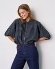 SISTERS POINT BLAZER NELLY-JA1 JACKET NAVY CHECK