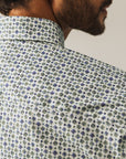 STATE OF ART OVERHEMD POPLIN ALL-OVER PRINT KIT/KOBALT