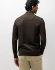 STATE OF ART PULLOVER MET HALVE RITS EN BORDUURSEL DONKERBRUIN