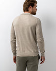 STATE OF ART PULLOVER POLO FIJN GEBREID KATOEN TAUPE