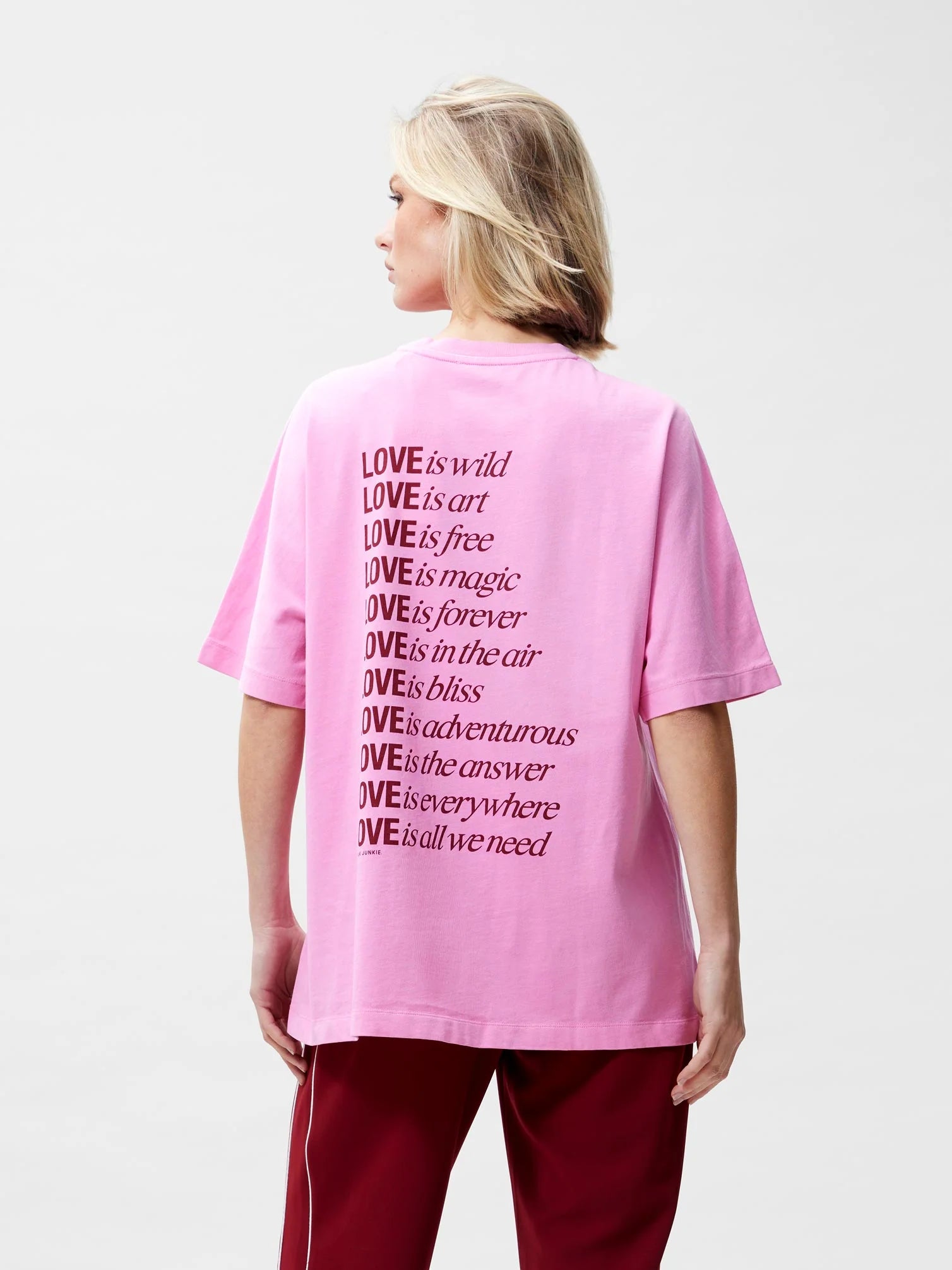 CATWALK JUNKIE T-SHIRT OVERSIZED GRAPHIC BACKPRINT ROSEBLOOM