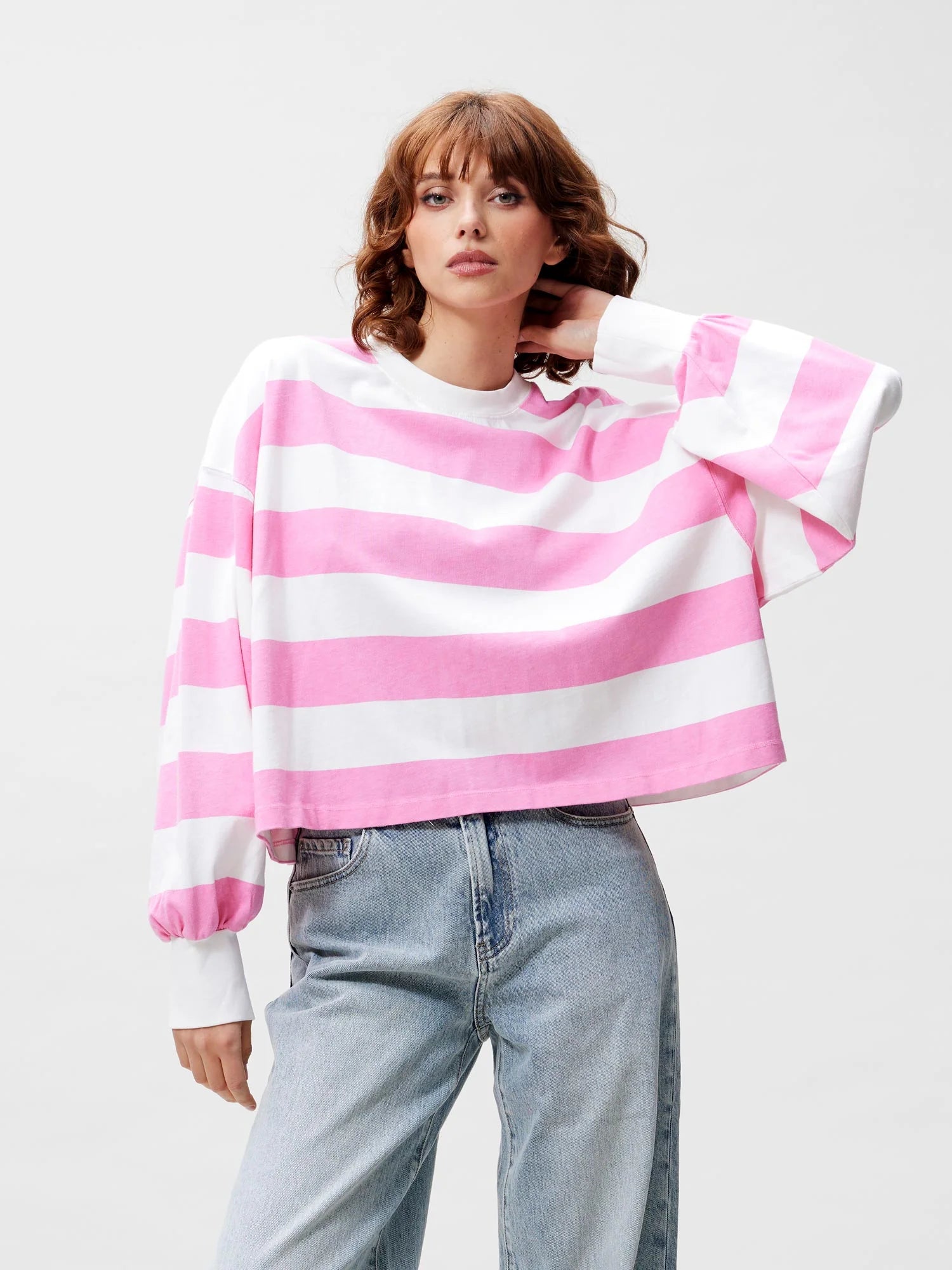 CATWALK JUNKIE SWEATER OVERSIZED STRIPED LONGSLEEVE ROSEBLOOM