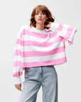 CATWALK JUNKIE SWEATER OVERSIZED STRIPED LONGSLEEVE ROSEBLOOM
