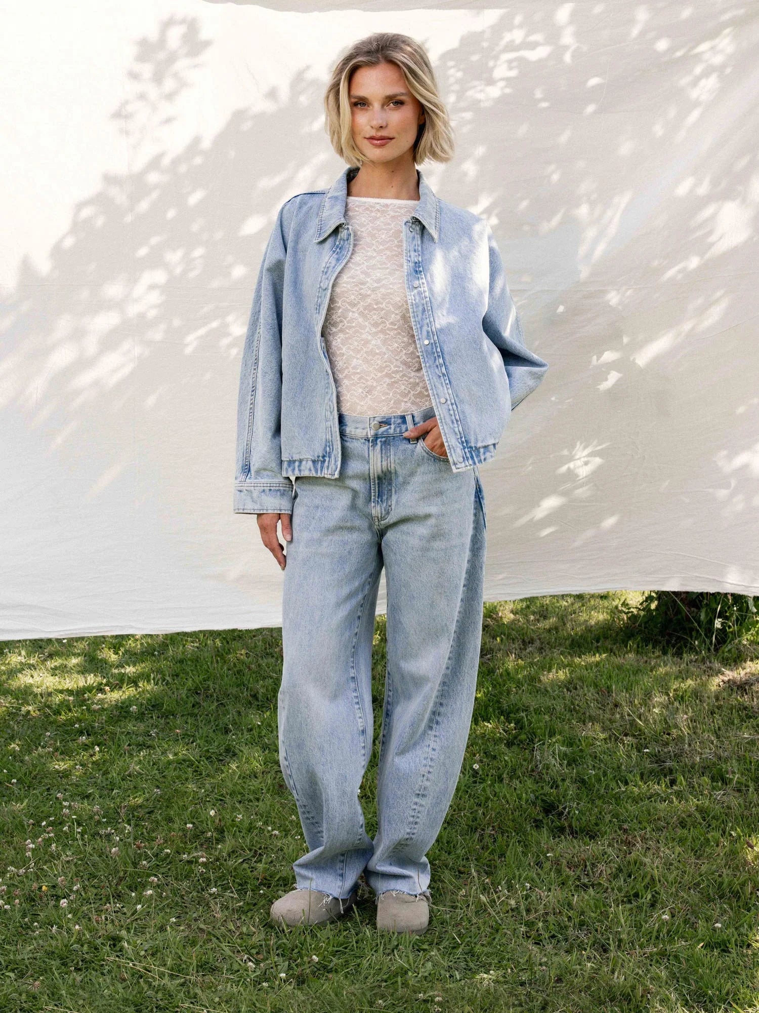 CATWALK JUNKIE TOP LACE LONGSLEEVE OFF WHITE