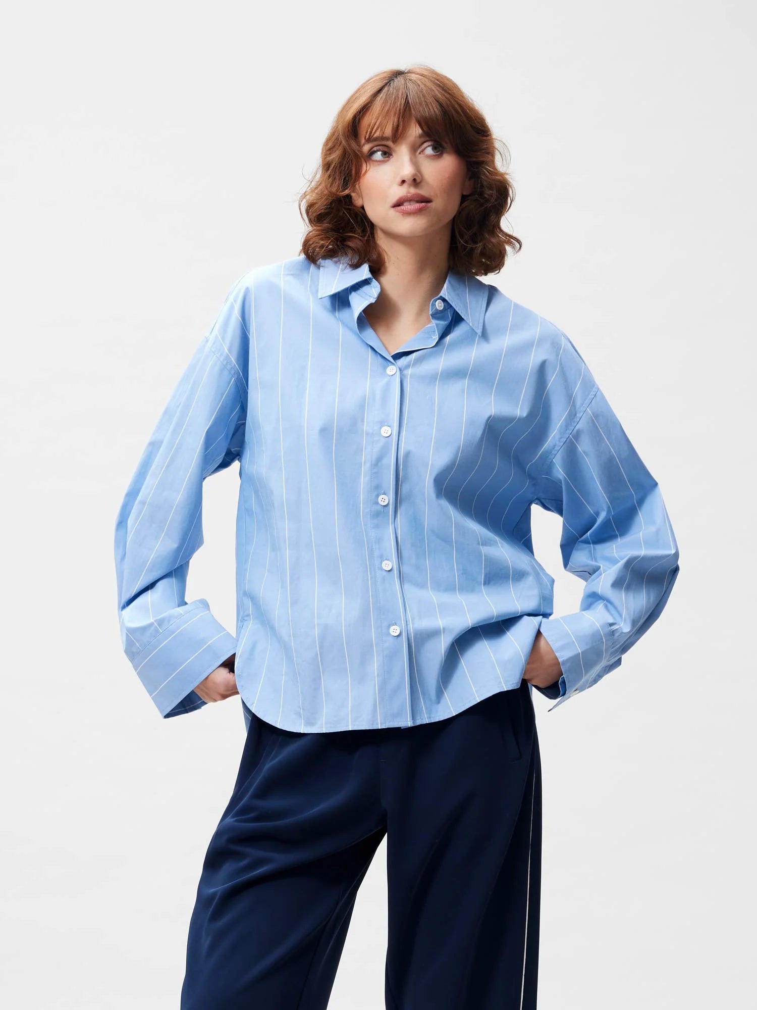 CATWALK JUNKIE BLOUSE DOUBLE PLACKET STRIPE RIVIERA