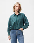 CATWALK JUNKIE BLOUSE TUCK IN STRIPE SEA MOSS