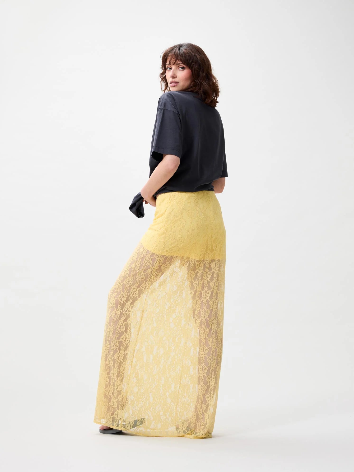CATWALK JUNKIE ROK LACE SKIRT MELLOW YELLOW
