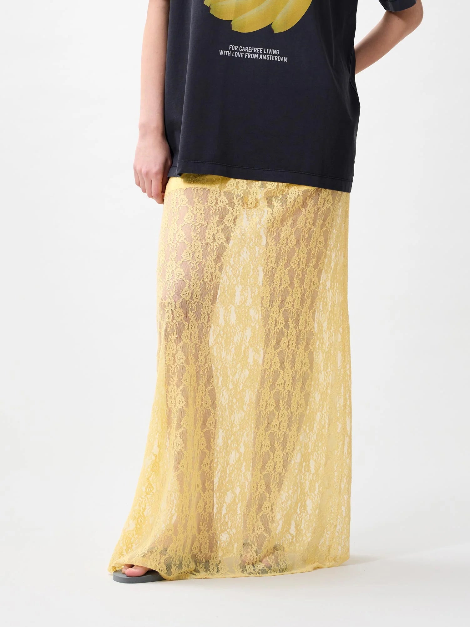 CATWALK JUNKIE ROK LACE SKIRT MELLOW YELLOW