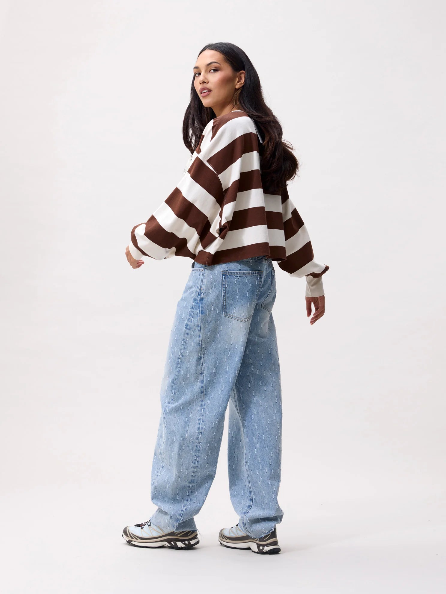 CATWALK JUNKIE SWEATER OVERSIZED STRIPED LONG SLEEVE ROCKY ROAD