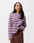 CATWALK JUNKIE SWEATER STRIPED LONG SLEEVE LAVENDER FROST