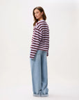 CATWALK JUNKIE SWEATER STRIPED LONG SLEEVE LAVENDER FROST