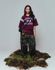 CATWALK JUNKIE SWEATER SPORTY GRAPHIC SHORT SLEEVE MERLOT