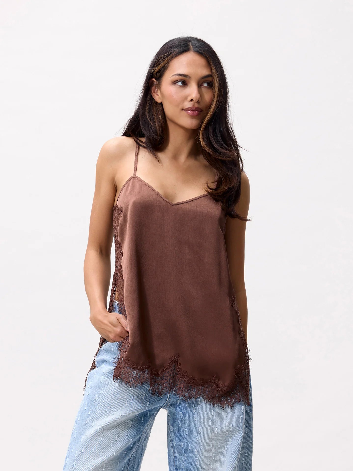 CATWALK JUNKIE TOP LACE SPAGHETTI ROCKY ROAD