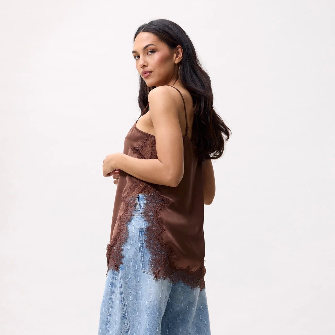 CATWALK JUNKIE TOP LACE SPAGHETTI ROCKY ROAD