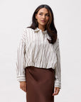 CATWALK JUNKIE BLOUSE TUCK IN STRIPE CREAM