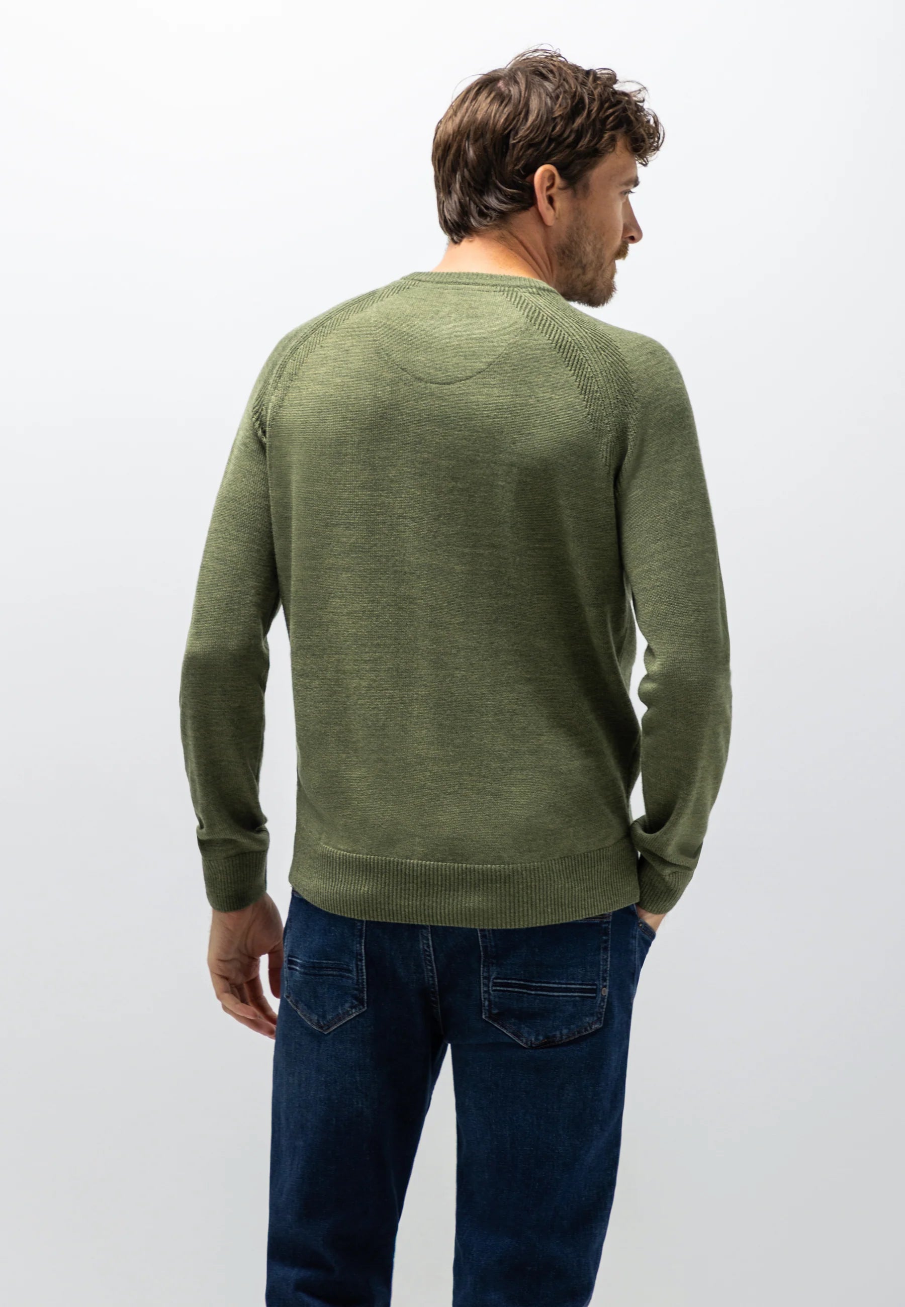 STATE OF ART PULLOVER WOLMIX RONDE HALS MOSGROEN