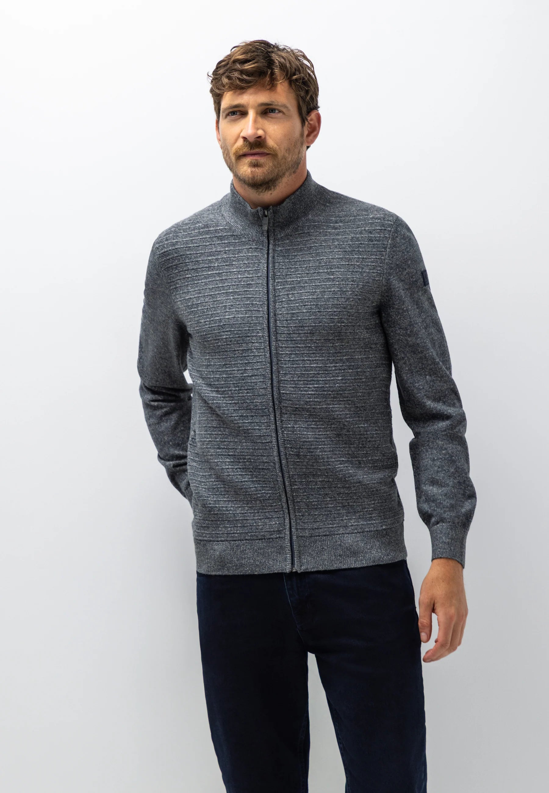 STATE OF ART VEST MET STRUCTUURPATROON DONKERBLAUW/GRINT