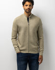 STATE OF ART VEST MET STRUCTUURPATROON TAUPE/MANGO