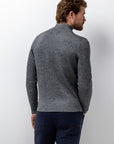 STATE OF ART PULLOVER BIOLOGISCH KATOEN HALVE RITS DONKERBLAUW/GRINT