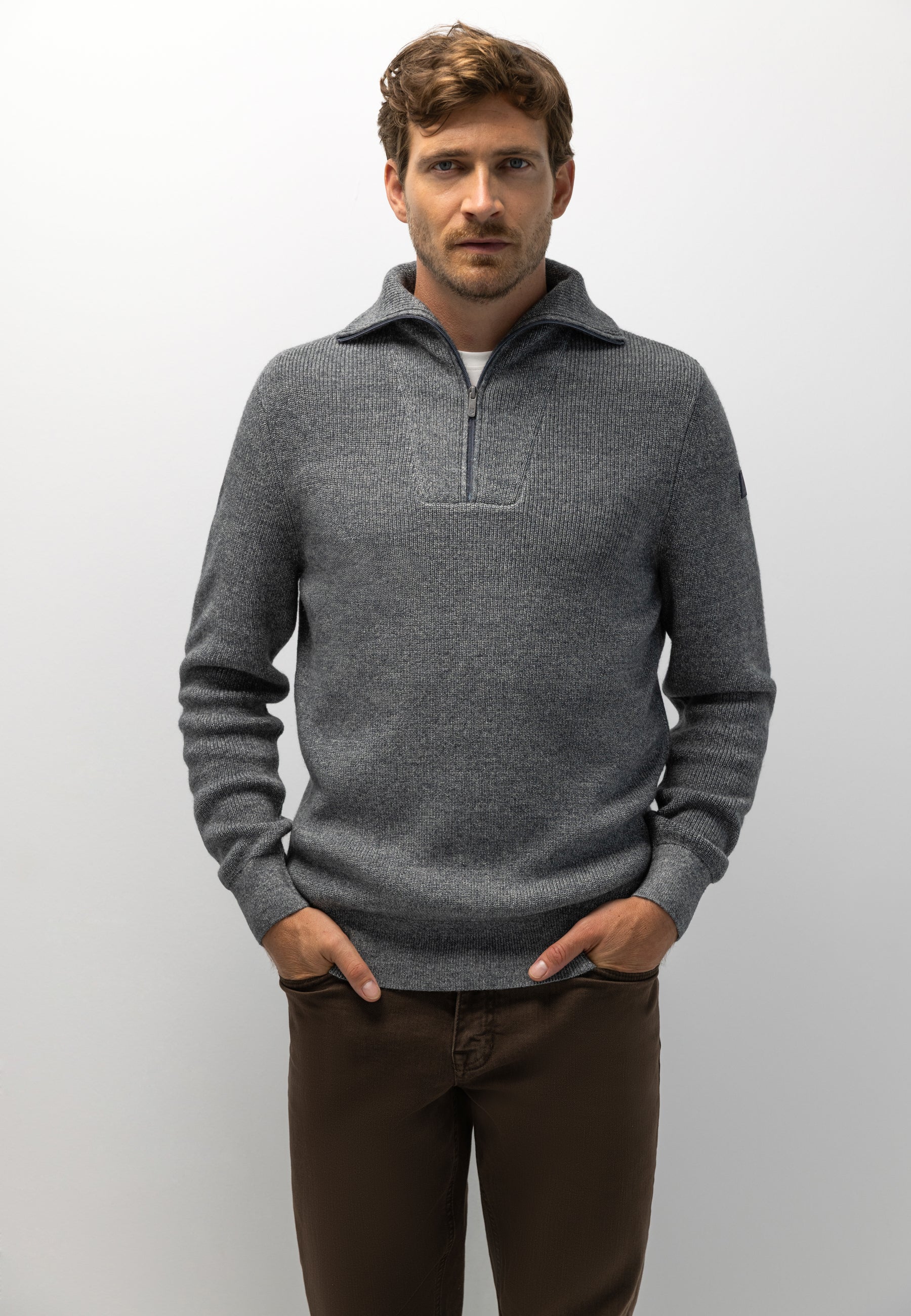 STATE OF ART PULLOVER SCHIPPERSTRUI BIOLOGISCH KATOEN DONKERBLAUW/GRINT