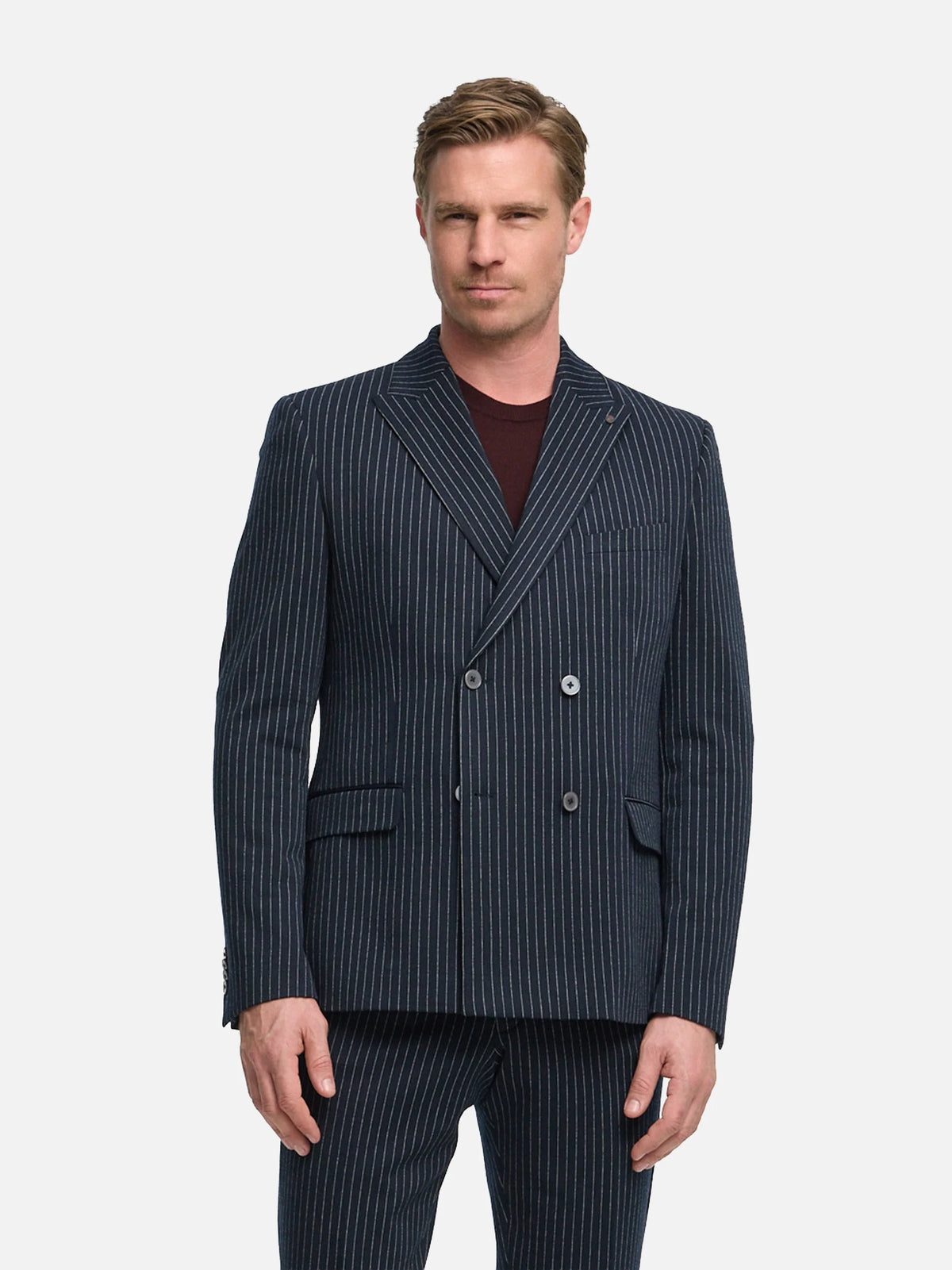 ZUITABLE COLBERT DIHUGO STRIPE SLIM FIT DARK NAVY