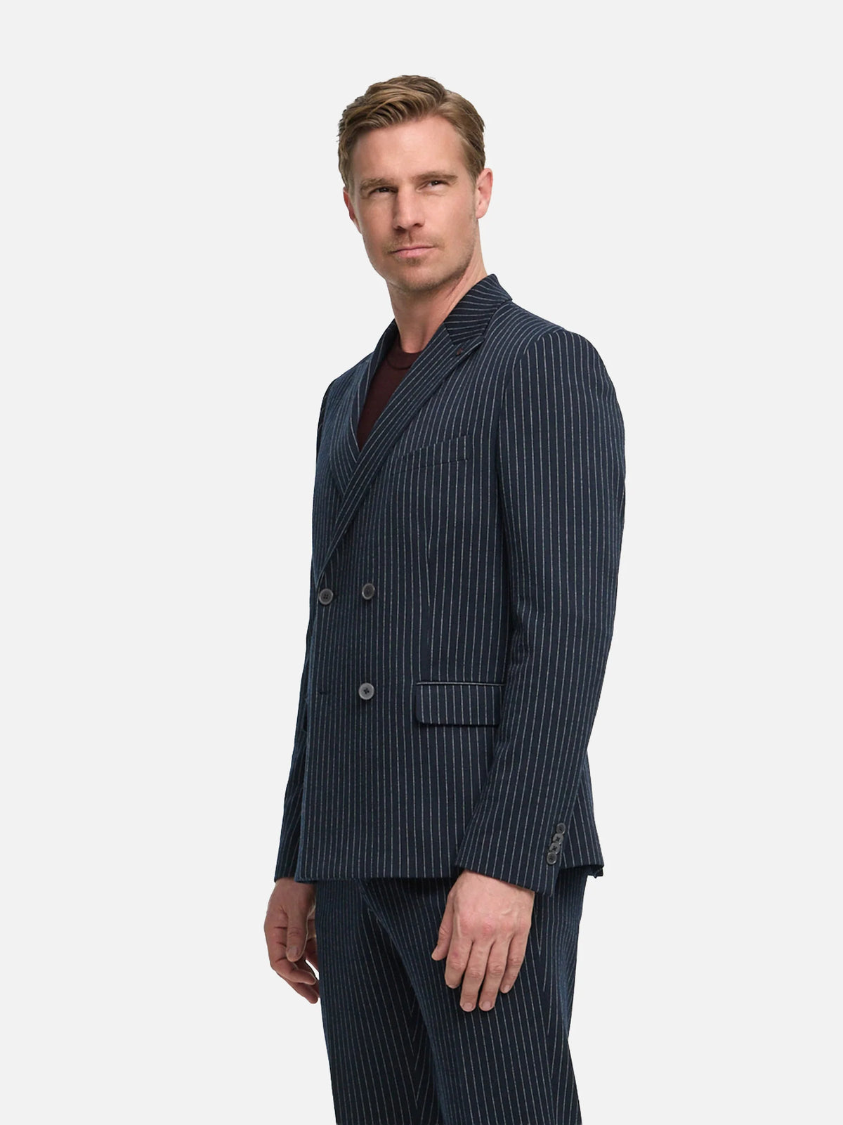ZUITABLE COLBERT DIHUGO STRIPE SLIM FIT DARK NAVY