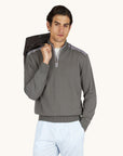PAUL & SHARK SWEATER HALF ZIP FRESCO COTTON LINEN DETAILS MOREL