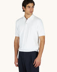 PAUL & SHARK POLO PIUMA-COTTON LINEN DETAILS BLANC DE BLANC