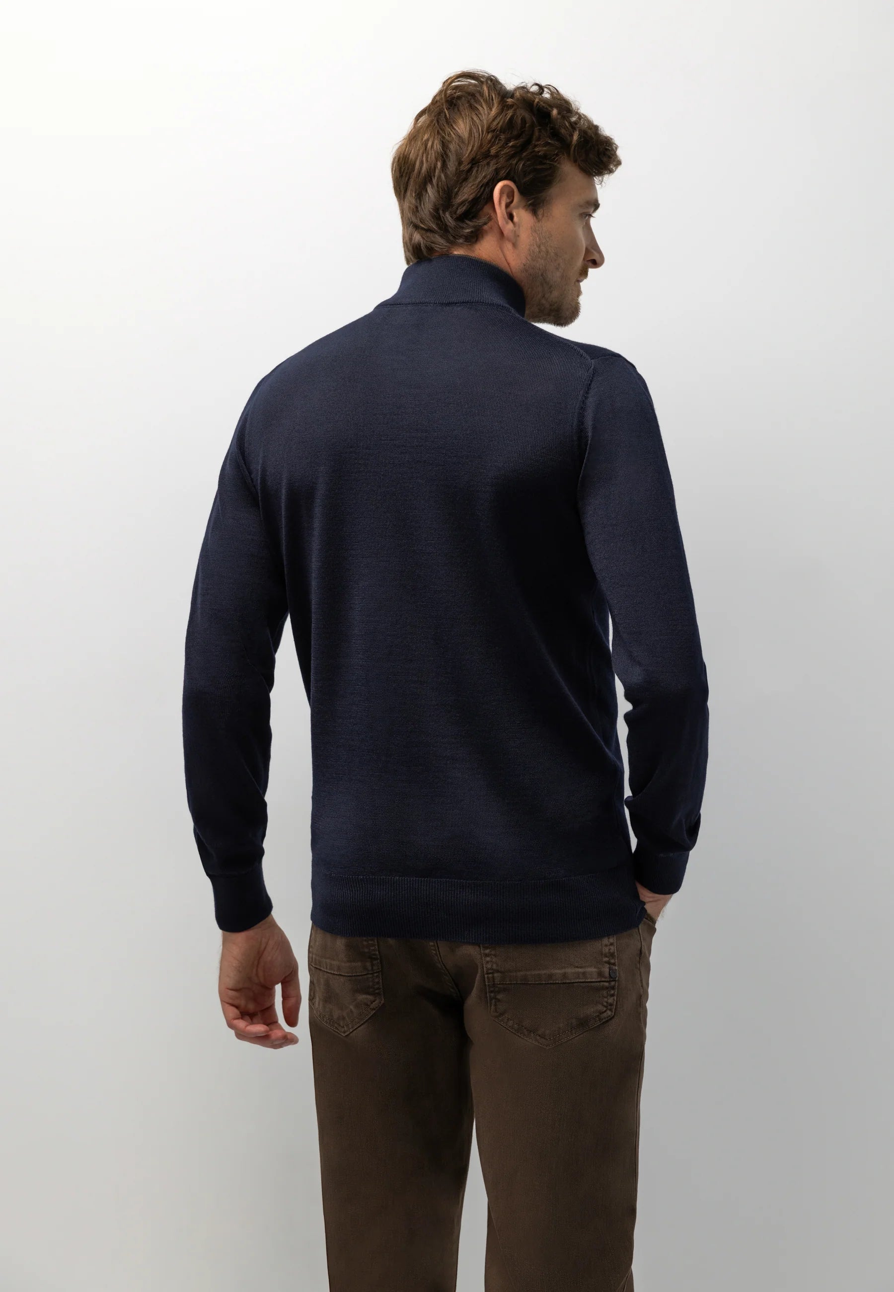STATE OF ART ATELIER PULLOVER MET MERINOWOL DONKERBLAUW