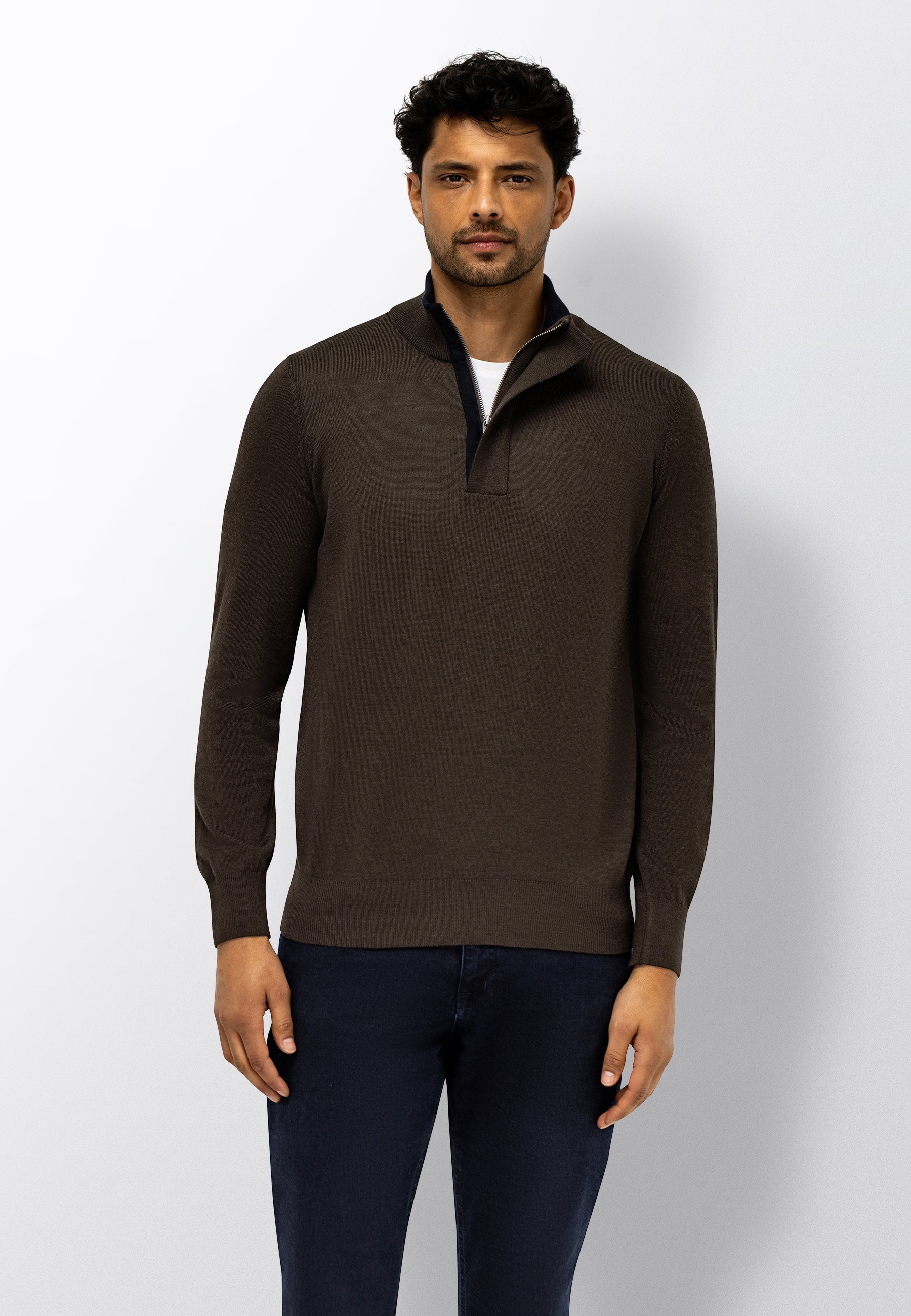 STATE OF ART ATELIER PULLOVER MET MERINOWOL DONKERBRUIN