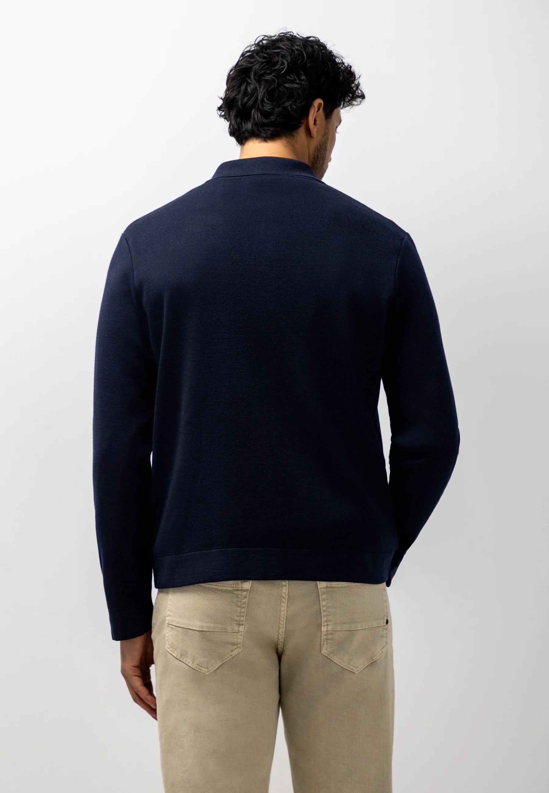 STATE OF ART ATELIER VEST GEBREID MET MERINOWOL DONKERBLAUW