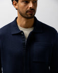 STATE OF ART ATELIER VEST GEBREID MET MERINOWOL DONKERBLAUW