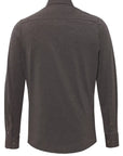 PURE H. TICO OVERHEMD THE FUNCTIONAL SHIRT DARK BROWN PLAIN