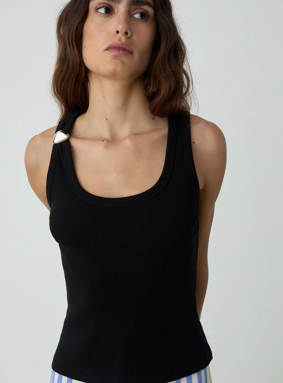 LAAGAM TOP EDEN TANK TOP BLACK