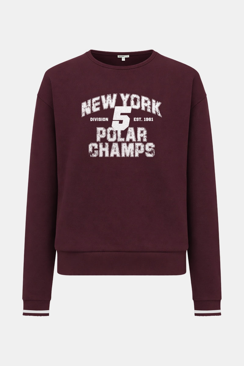 PENN&amp;INK N.Y SWEATER PRINT AUBERGINE/ECRU