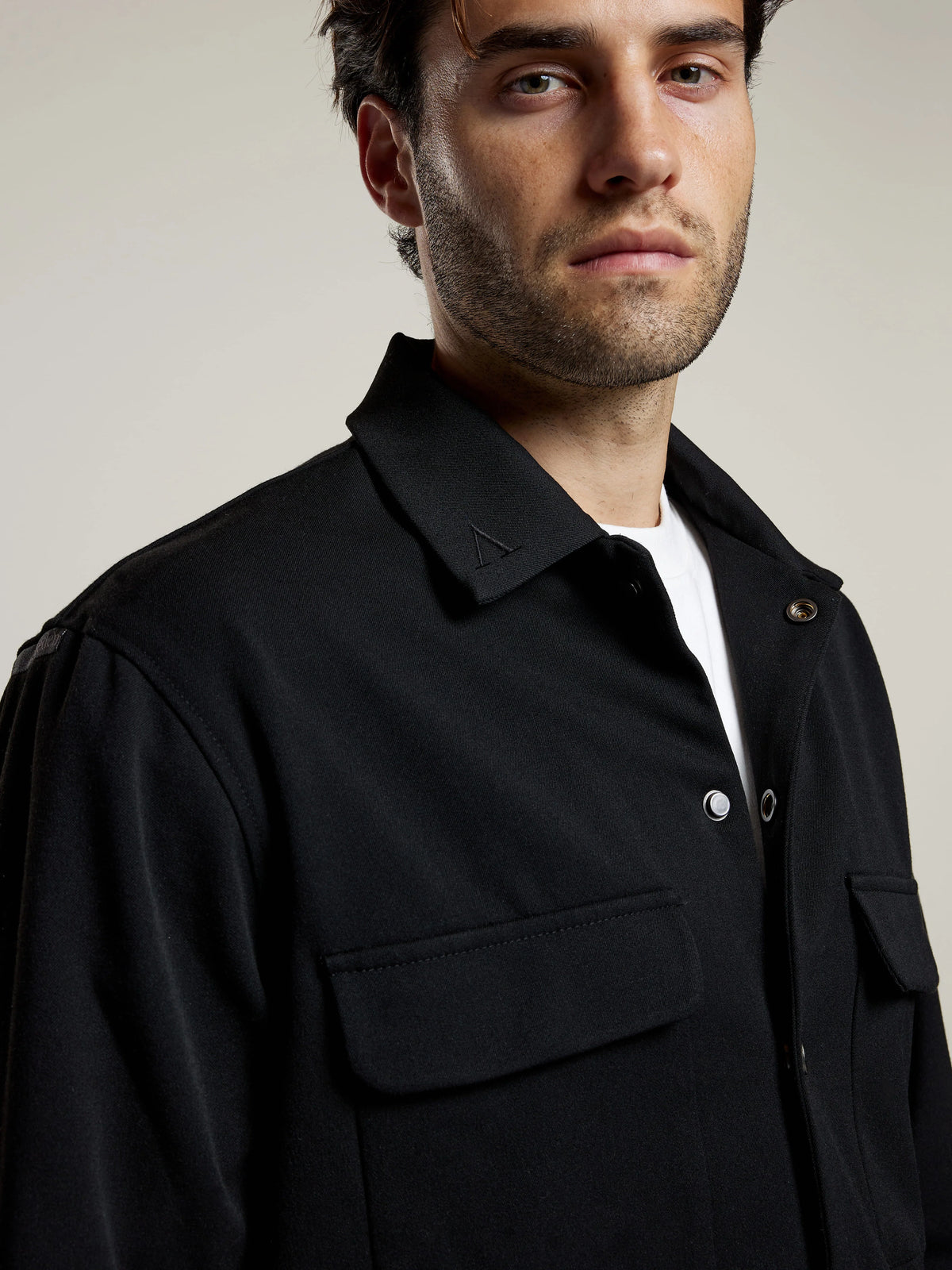 AEDEN OVERSHIRT ALBANO SHIRT BLACK