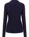 STUDIO AMAYA TOP BO LONGSLEEVE HIGH NECK DRAPED NAVY