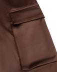 STUDIO AMAYA PANTS ADIRA CARGO SATIN BROWN