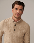 CAVALLARO PULLOVER DEMEZIO HALF BUTTON TRUI SAND MELANGE