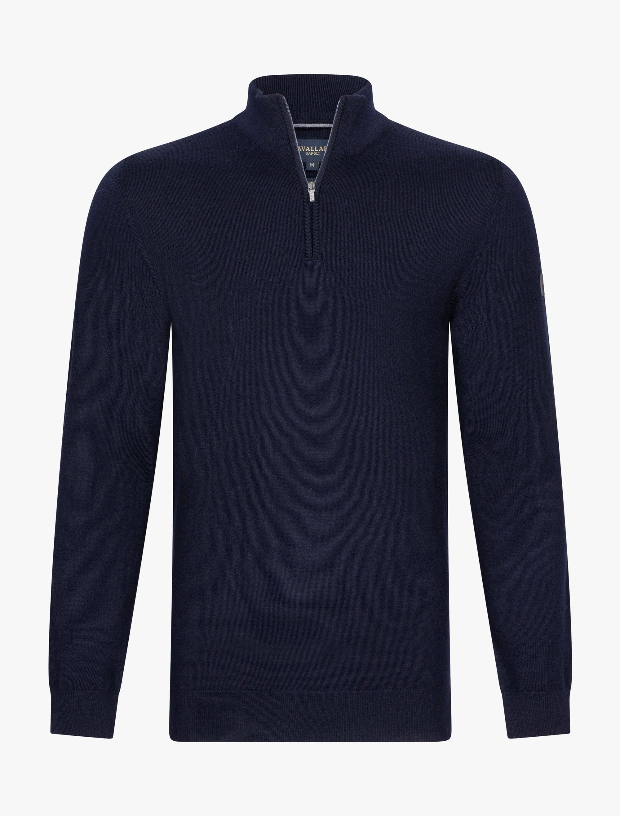 CAVALLARO PULLOVER MERINO HALF ZIP TRUI DARK BLUE